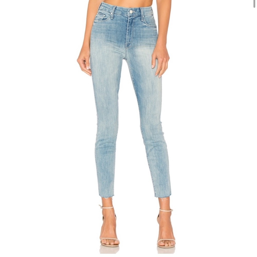 MOTHER High Waisted Looker Ankle Fray In Twenty Eight & A Half Wishes